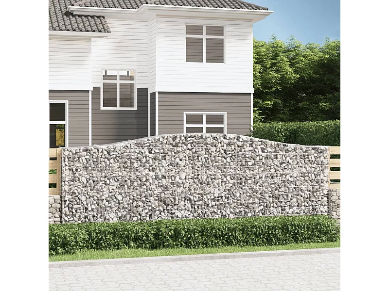 Paniers à gabions arqués 2 pcs 400x50x140-160 Fer galvanisé