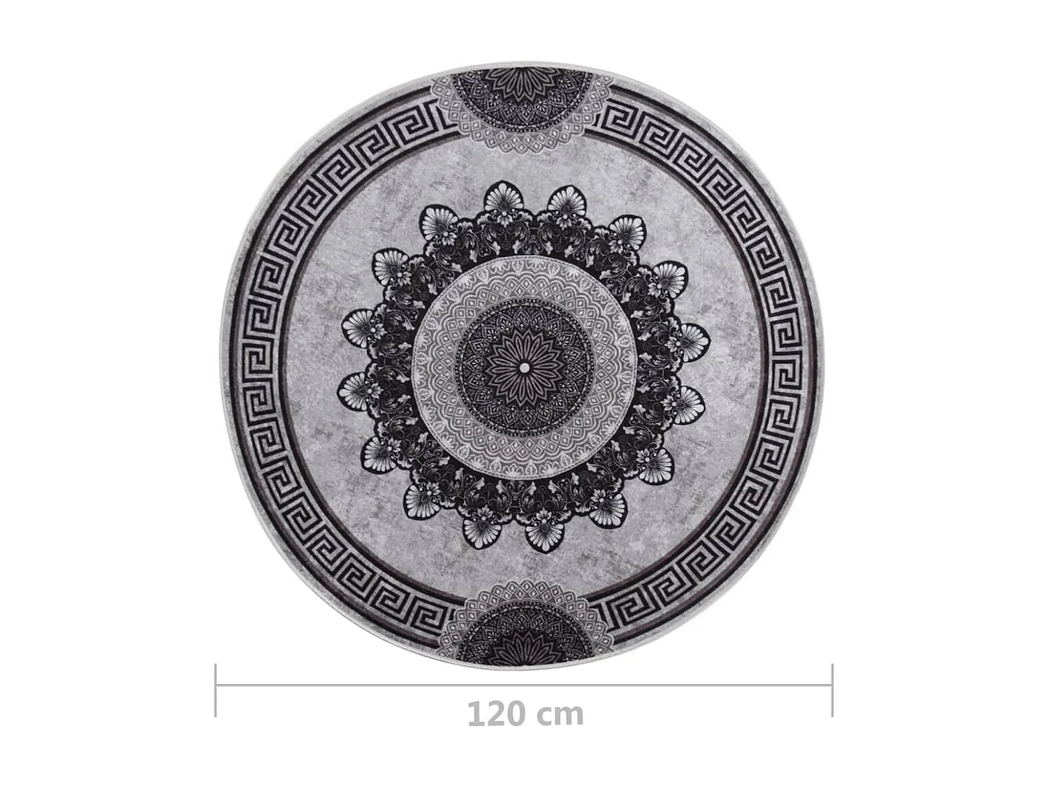 Tapis lavable antidérapant φ120cm Multicolore 2