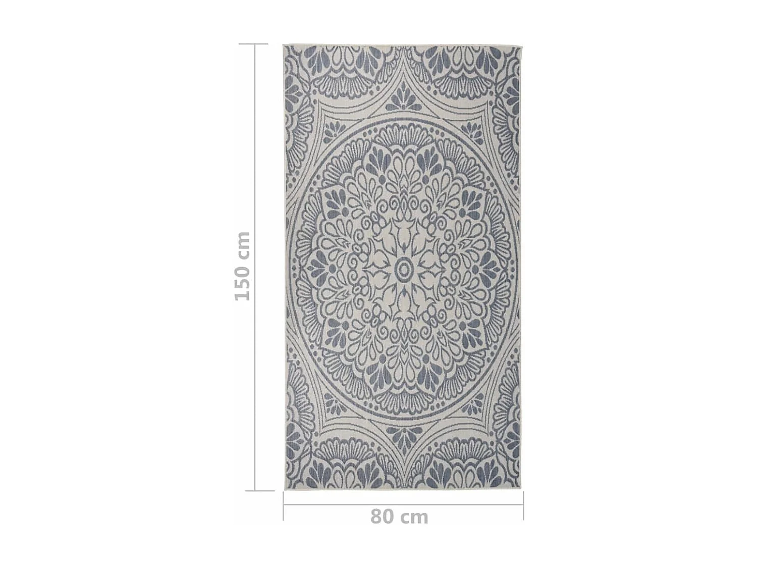 Tapis à tissage plat d'extérieur 80x150 Motif bleu