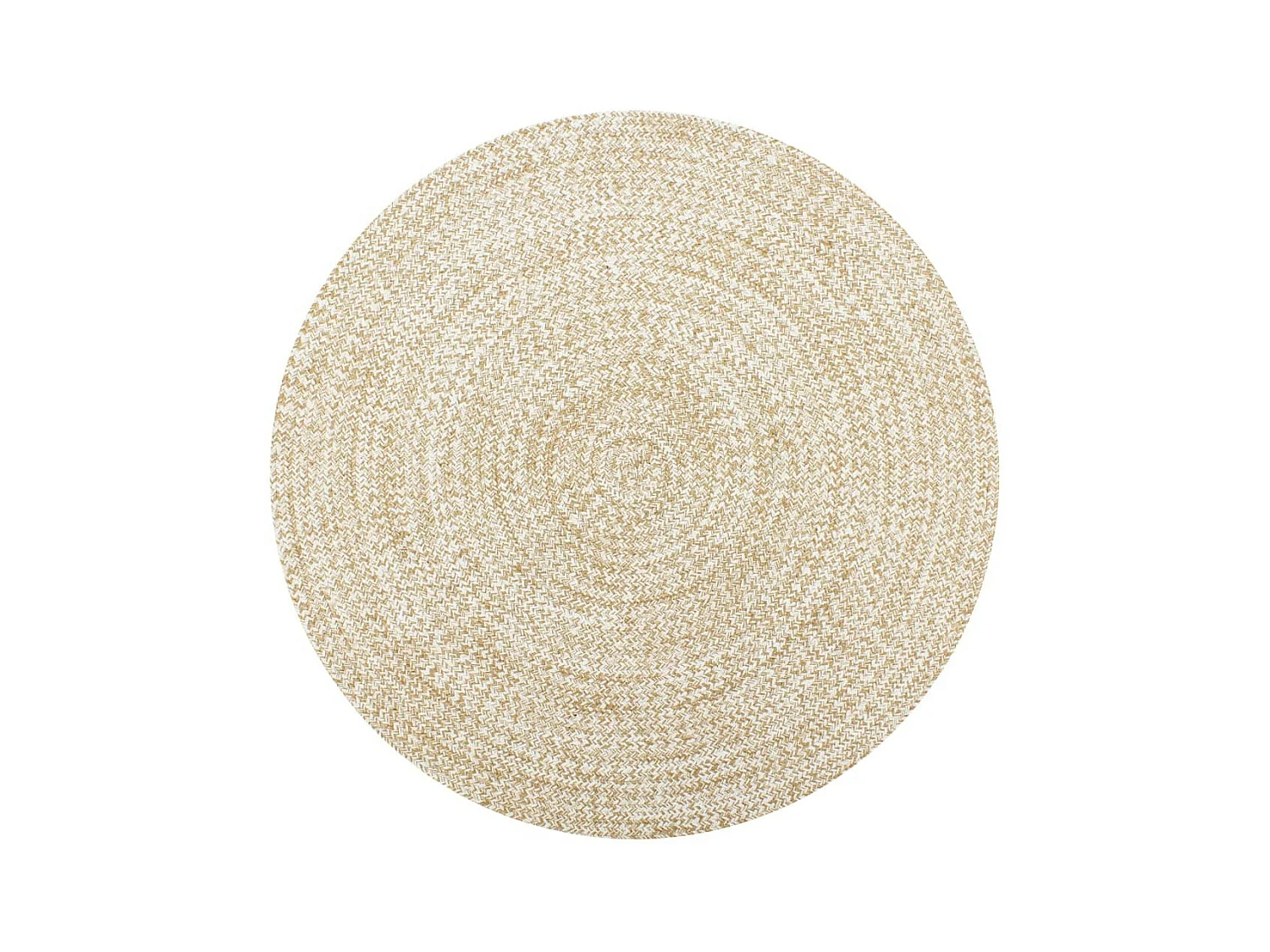 Tapis fait à la main Jute Blanc et naturel 150cm