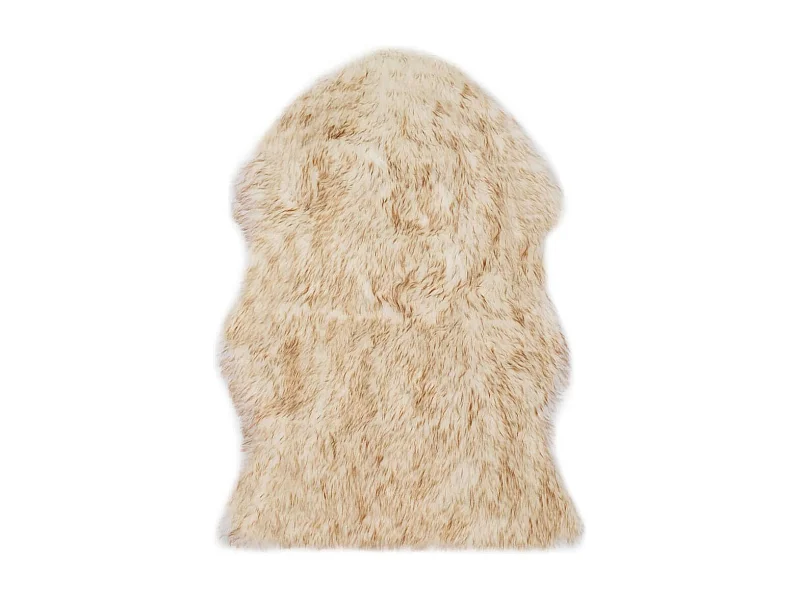 Tapis 60x90 Peau de mouton synthétique Mélange de marron