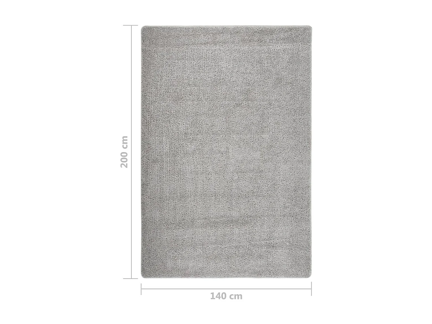 Tapis shaggy antidérapant Gris clair 140x200