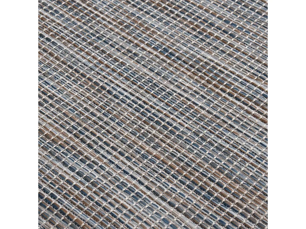 Tapis à tissage plat d'extérieur 160x230 Marron et noir
