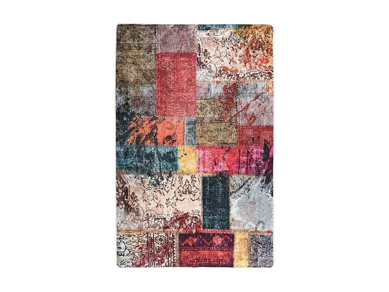 Tapis lavable antidérapant Patchwork 80x150 Multicolore