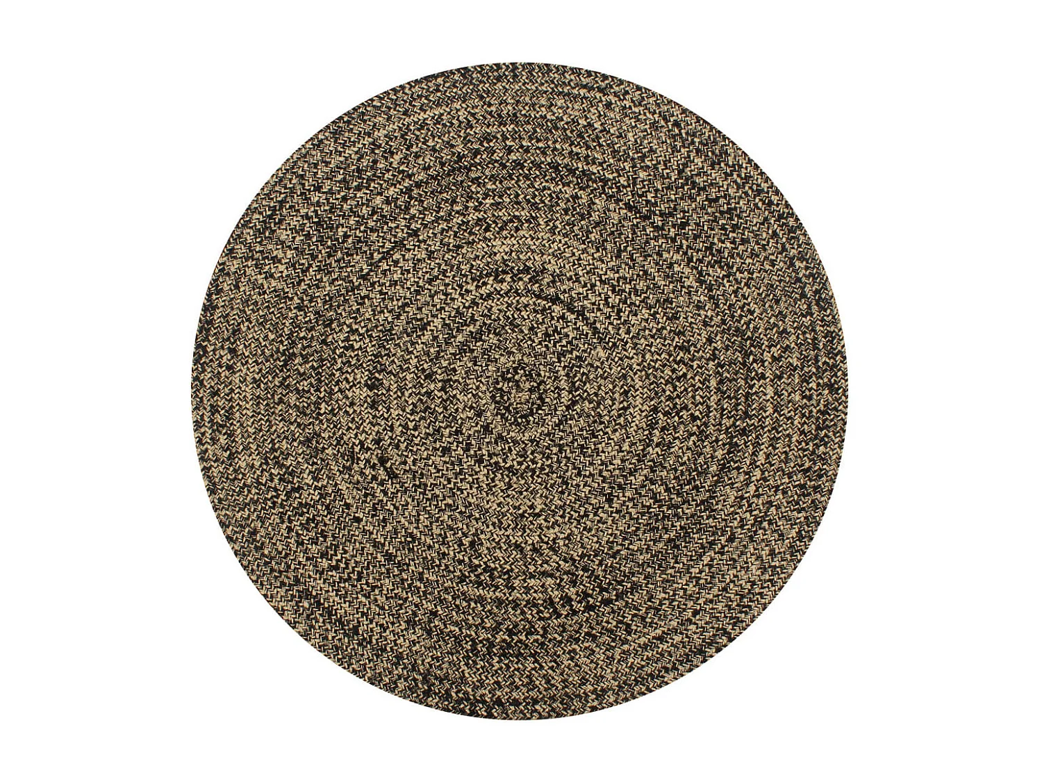 Tapis fait à la main Jute Noir et naturel 90cm