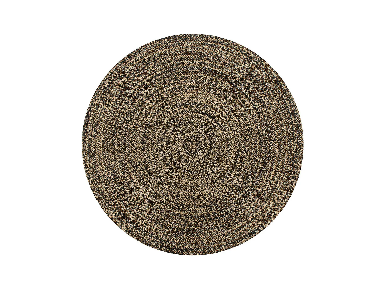 Tapis fait à la main Jute Noir et naturel 120cm