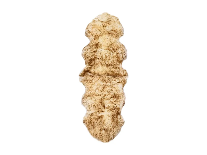 Tapis en peau de mouton 60x180 Mélange de marron