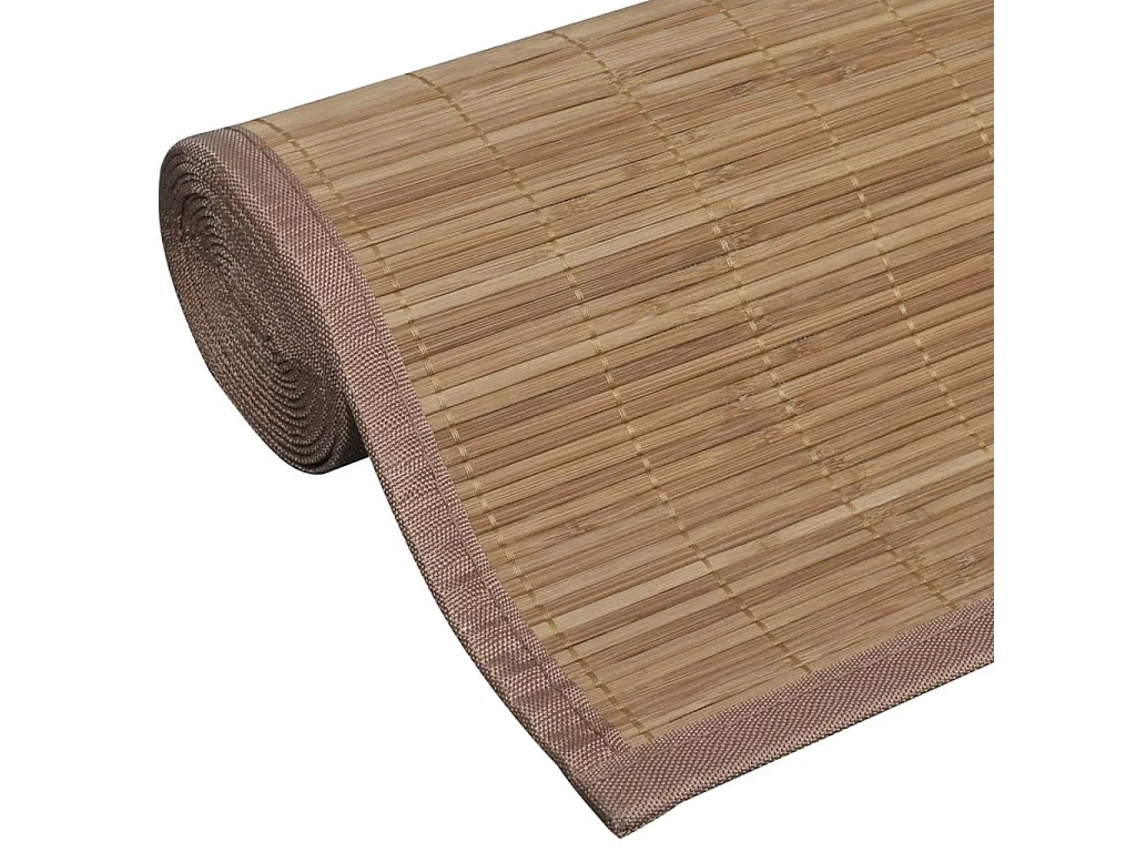 Tapis en bambou brun à latte Rectangulaire 80x200