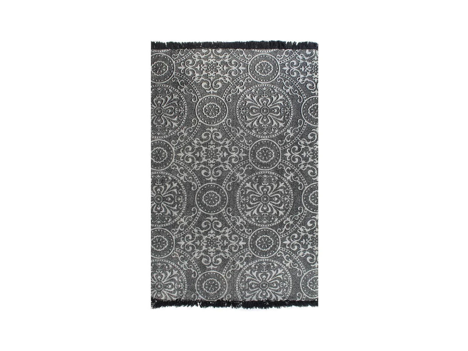 Kelim vloerkleed met patroon 120x180 cm katoen grijs