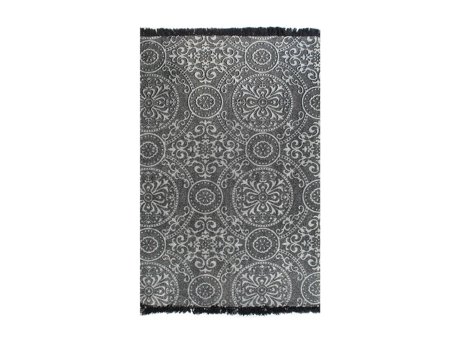 Kelim vloerkleed met patroon 120x180 cm katoen grijs