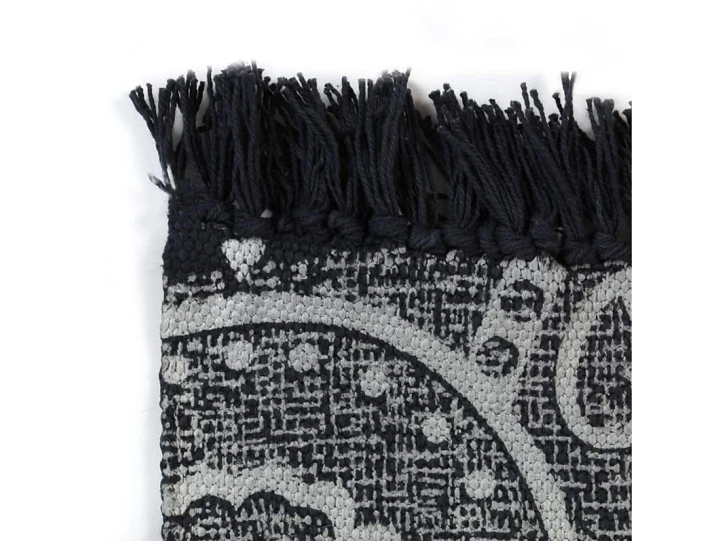 Kelim vloerkleed met patroon 120x180 cm katoen grijs