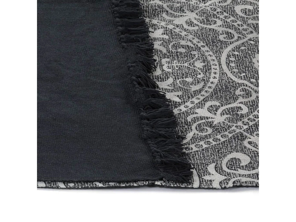 Kelim vloerkleed met patroon 120x180 cm katoen grijs