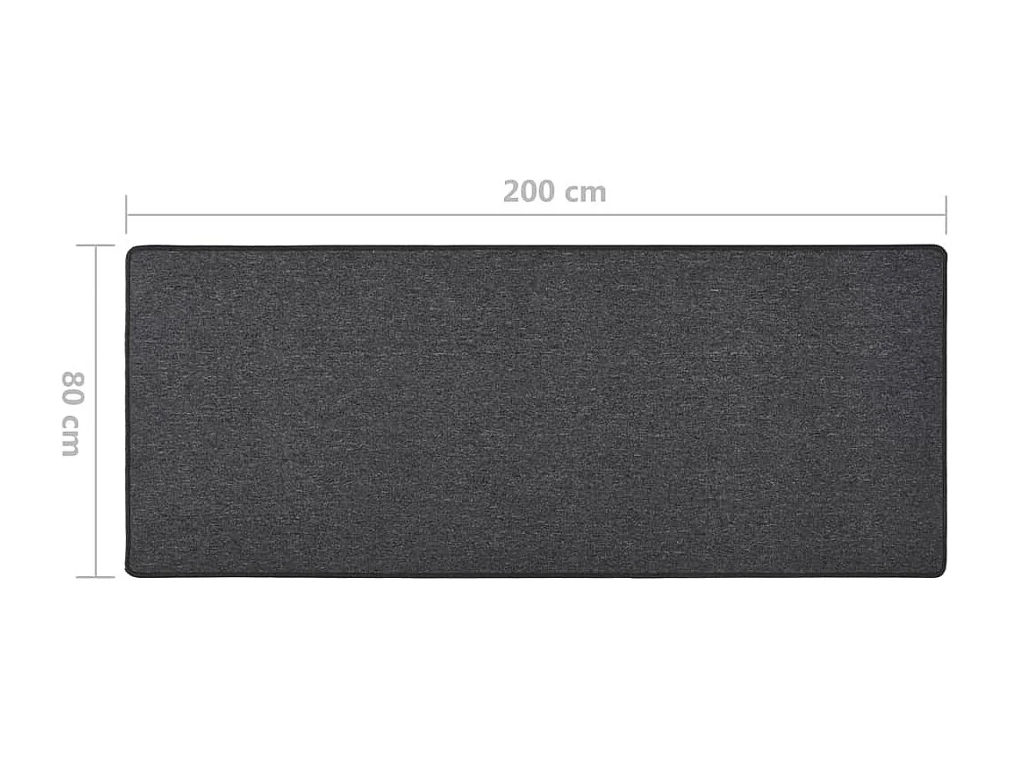 Tapis de couloir Anthracite 80x200