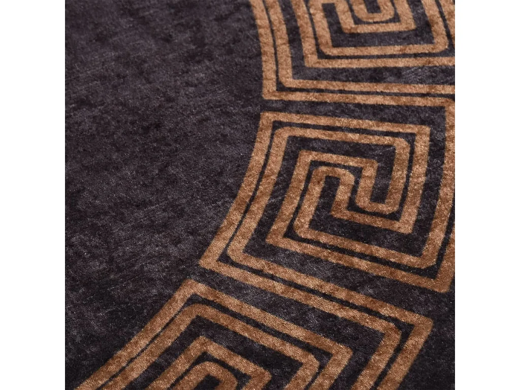 Tapis lavable antidérapant φ120cm Noir et doré