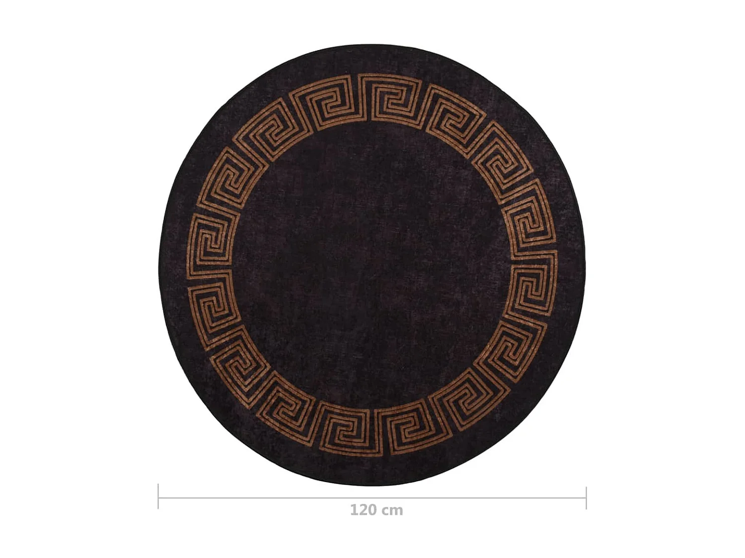 Tapis lavable antidérapant φ120cm Noir et doré