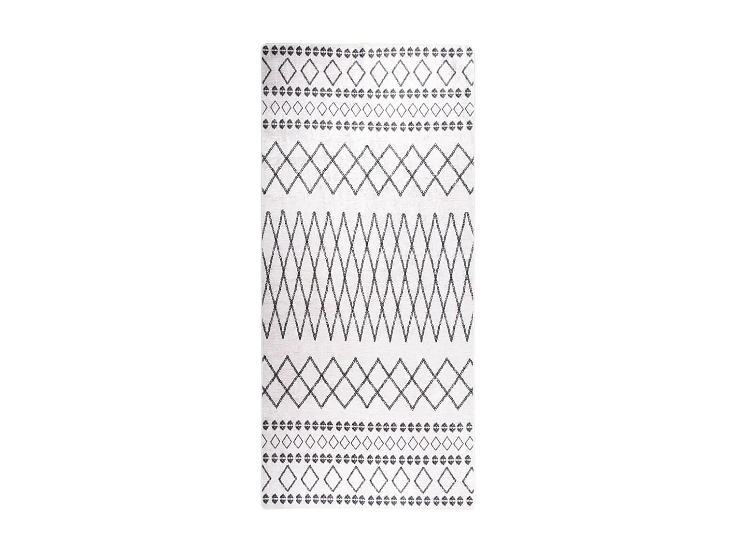 Tapis lavable antidérapant 80x300 Noir et blanc