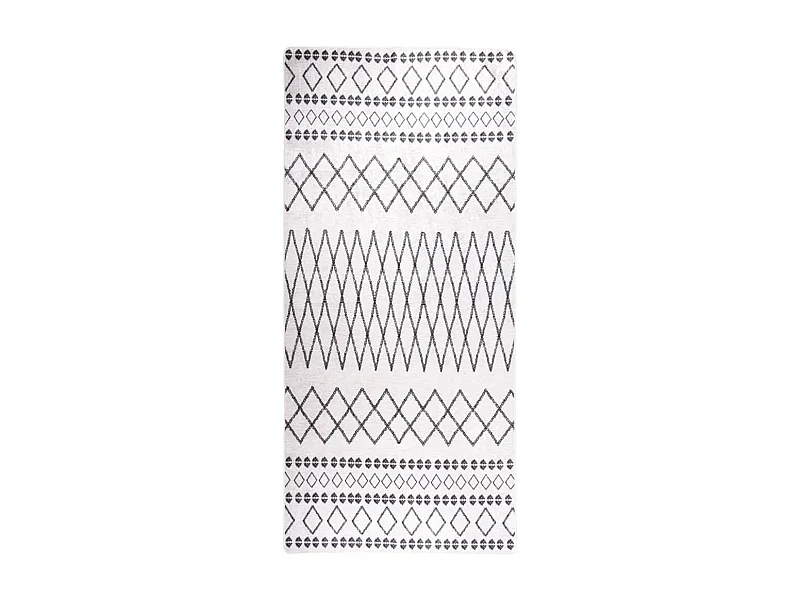 Tapis lavable antidérapant 80x300 Noir et blanc
