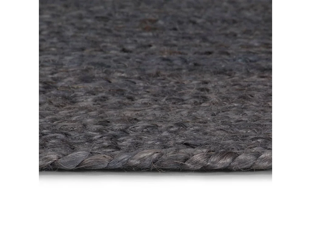 Tapis fait à la main Jute Rond 120cm Gris foncé