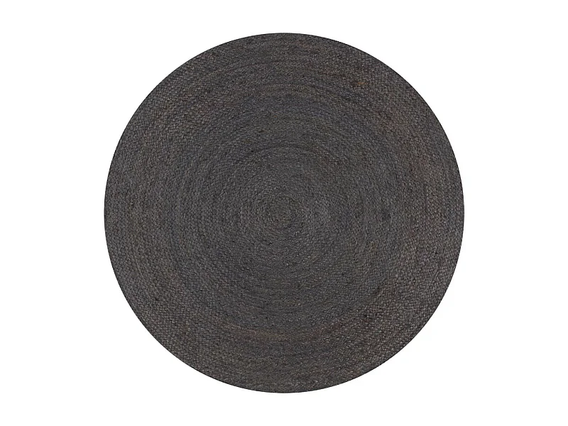 Tapis fait à la main Jute Rond 120cm Gris foncé