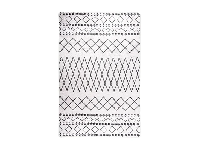 Tapis lavable antidérapant 160x230 Noir et blanc
