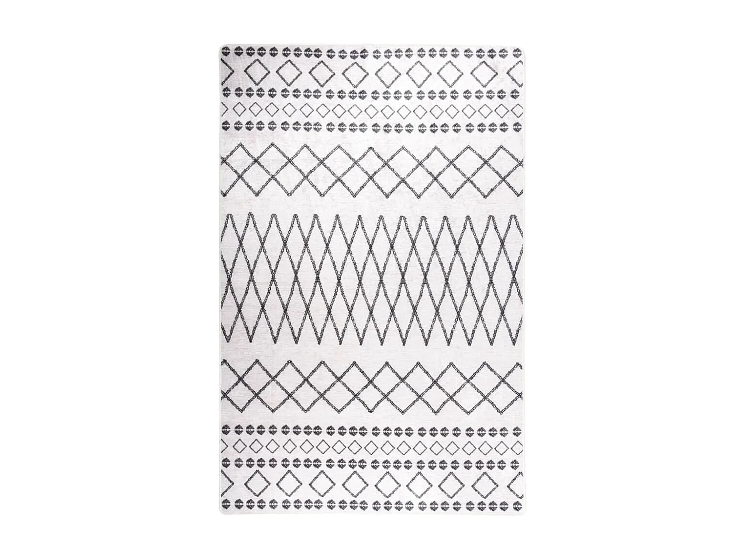 Tapis lavable antidérapant 160x230 Noir et blanc