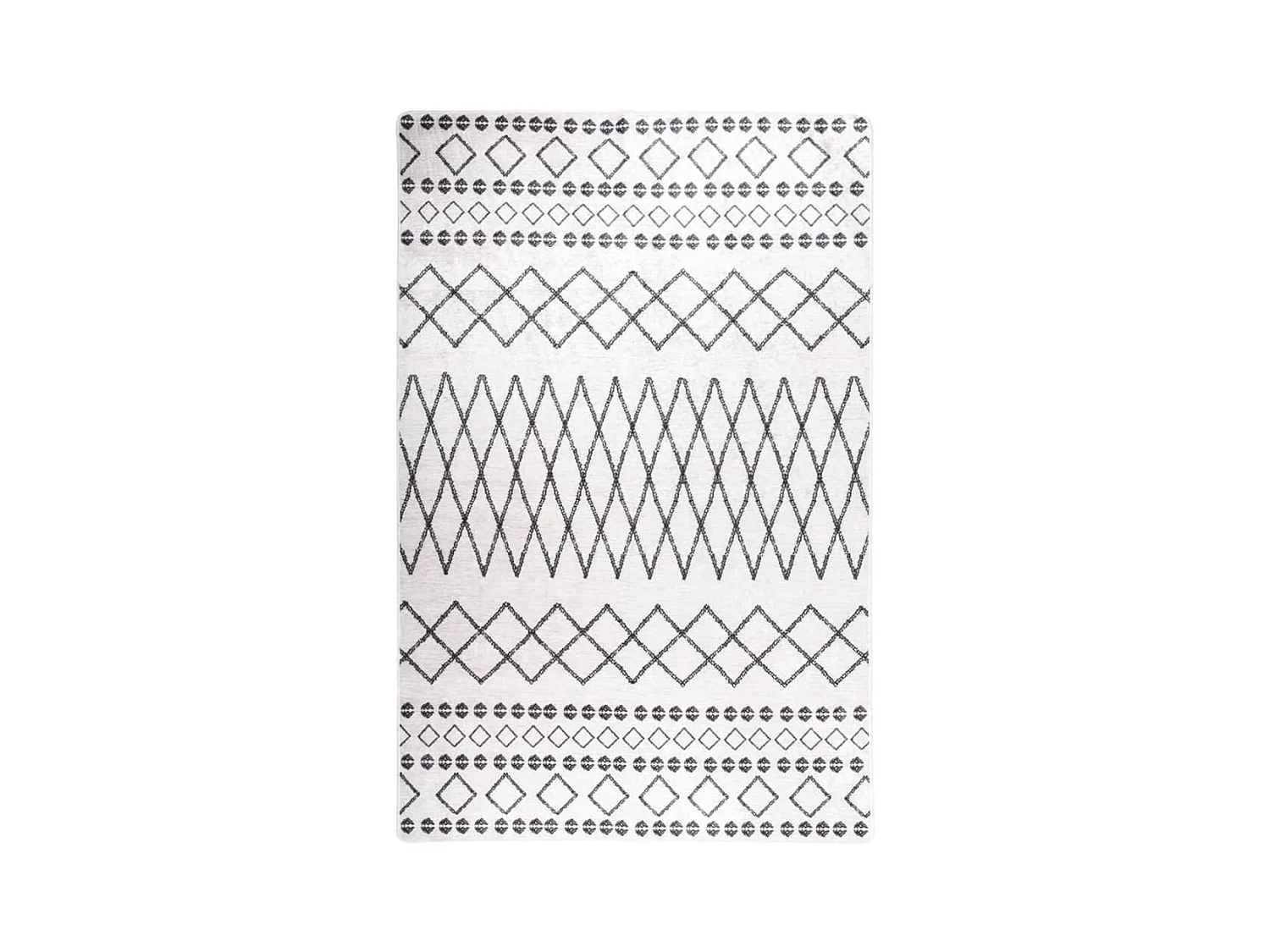 Tapis lavable antidérapant 160x230 Noir et blanc