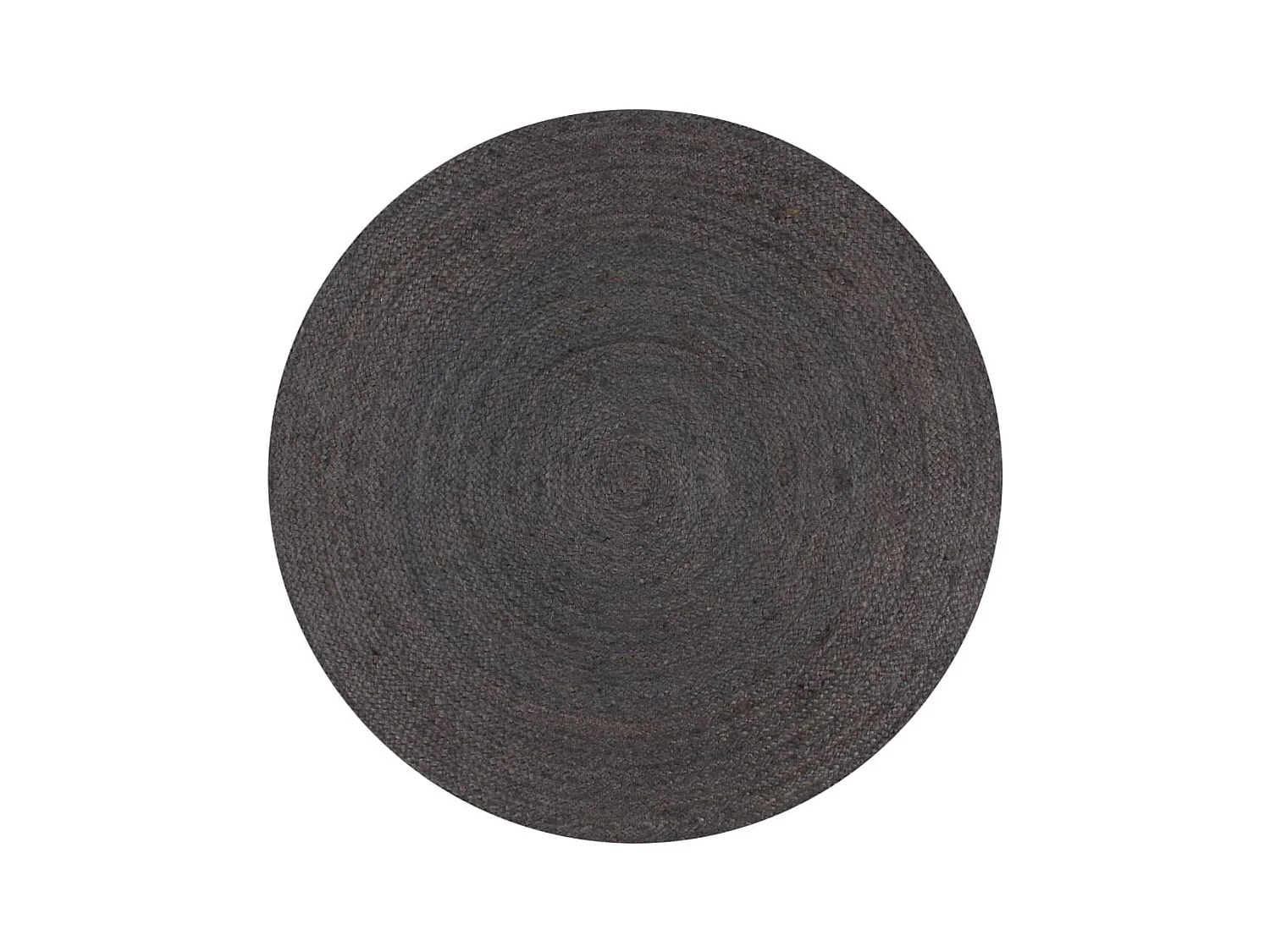 Tapis fait à la main Jute Rond 90cm Gris foncé