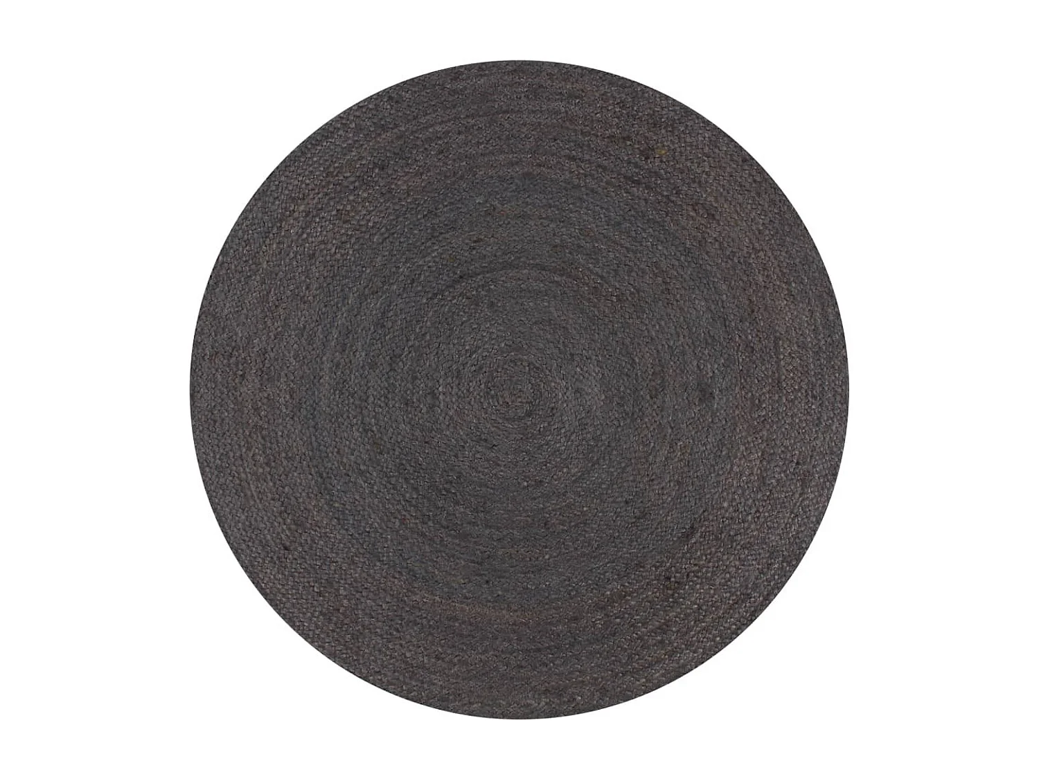 Tapis fait à la main Jute Rond 90cm Gris foncé