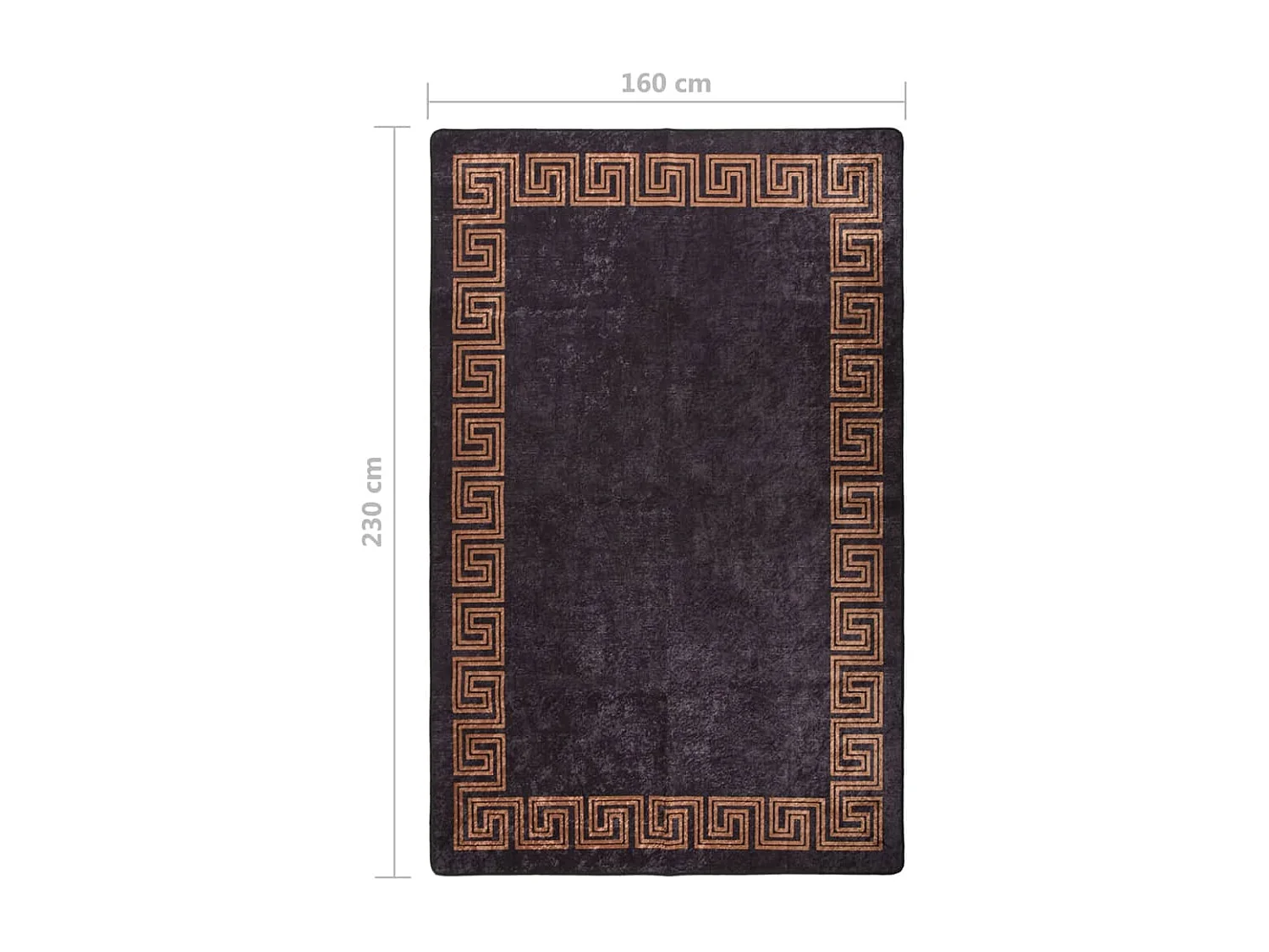 Tapis lavable antidérapant 160x230 Noir et doré