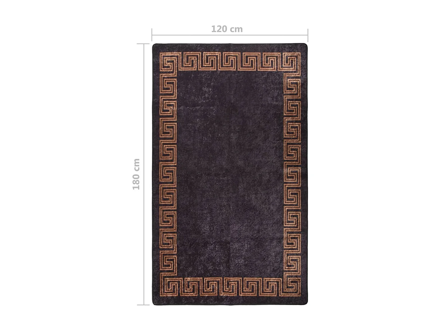 Tapis lavable antidérapant 120x180 Noir et doré