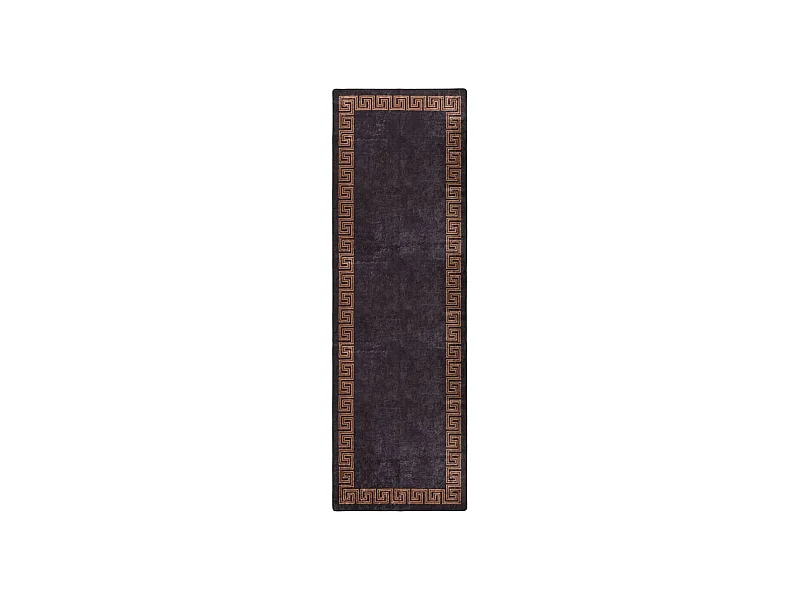 Tapis lavable antidérapant 80x300 Noir et doré
