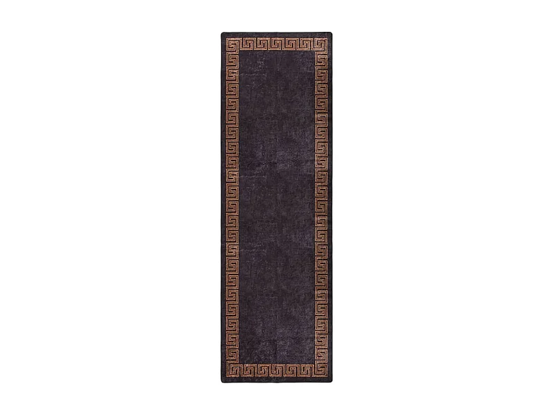 Tapis lavable antidérapant 80x300 Noir et doré