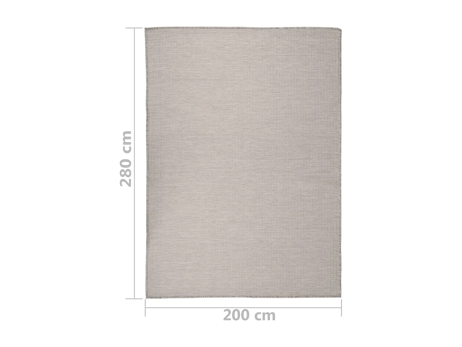 Tapis à tissage plat d'extérieur 200x280 Taupe
