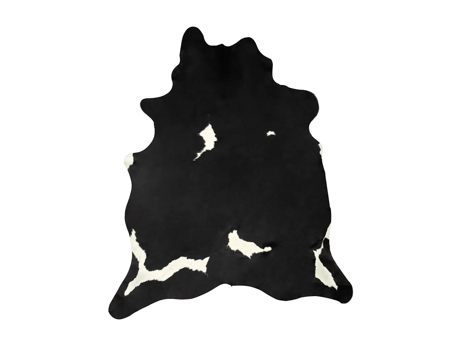Tapis en peau de vache véritable Noir et blanc 150x170