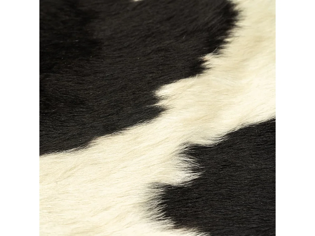Tapis en peau de vache véritable Noir et blanc 150x170