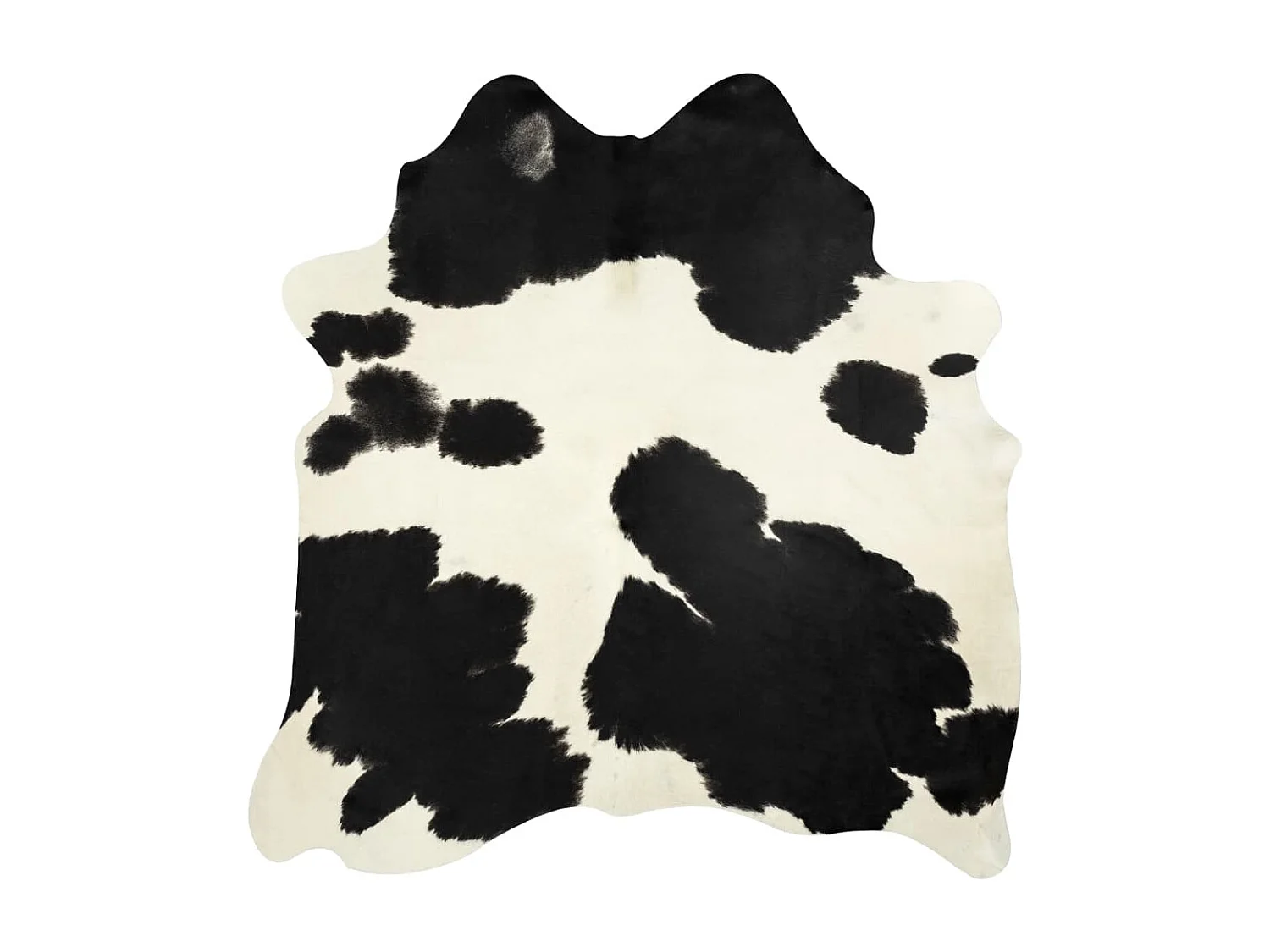 Tapis en peau de vache véritable Noir et blanc 150x170