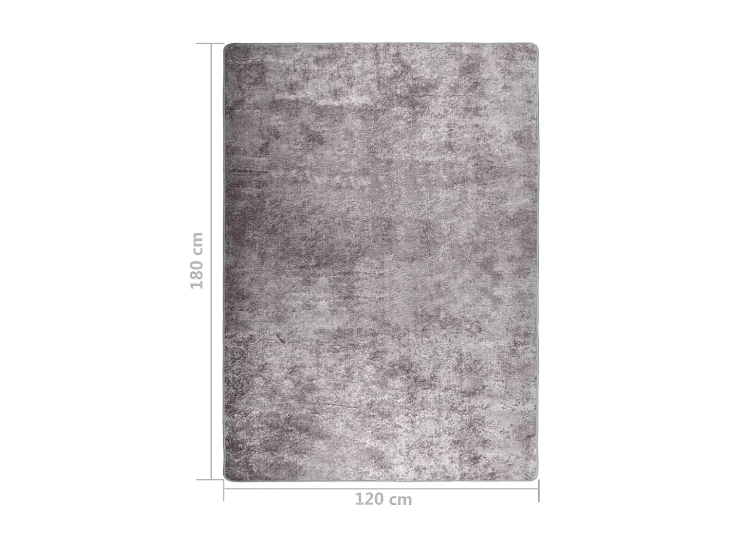 Tapis lavable antidérapant 120x180 Gris 2