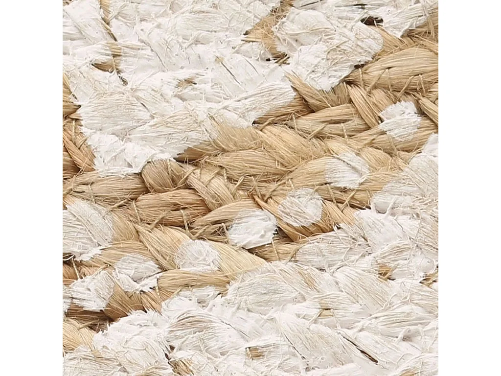Tapis Jute tressé imprimé 90cm rond