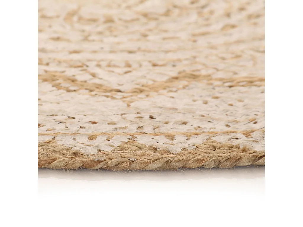 Tapis Jute tressé imprimé 90cm rond