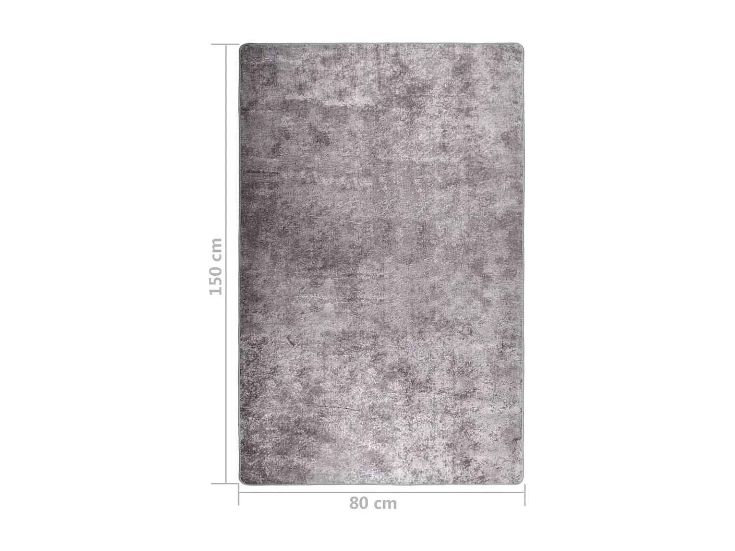 Tapis lavable antidérapant 80x150 Gris 2