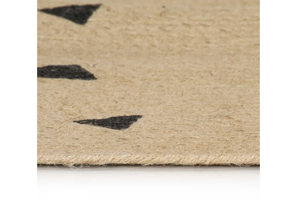 Tapis fait à la main Jute avec imprimé à triangles 150cm