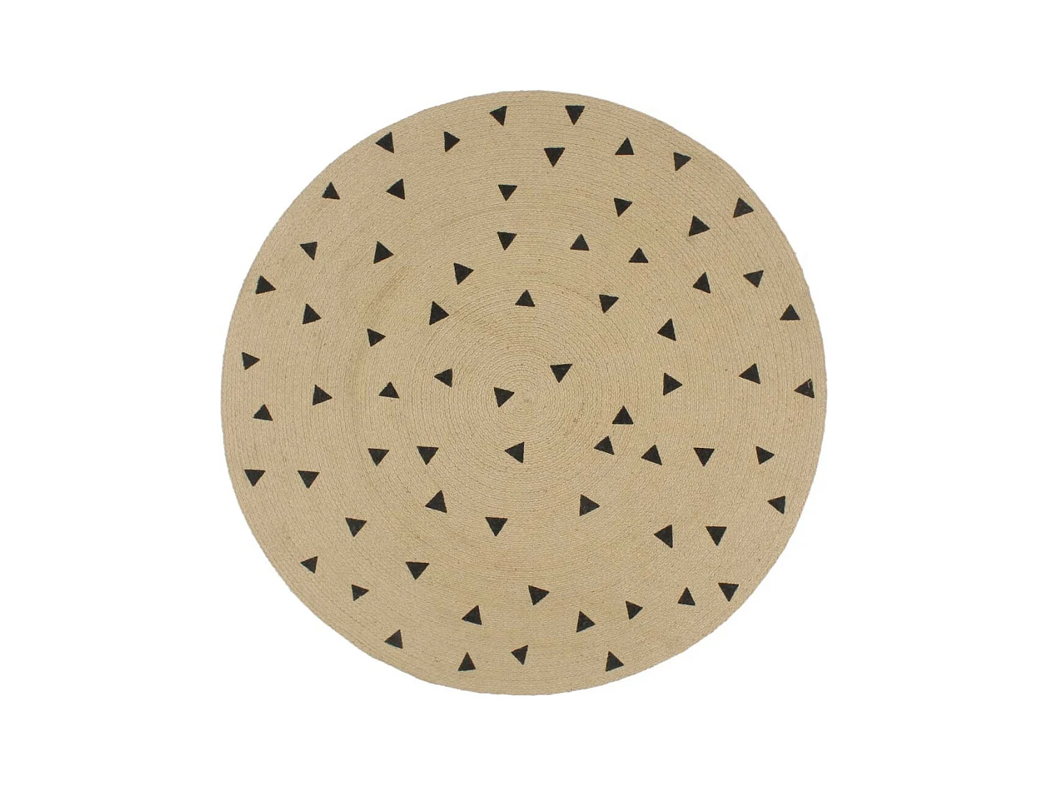Tapis fait à la main Jute avec imprimé à triangles 150cm