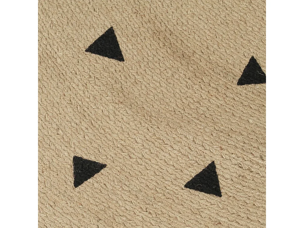 Tapis fait à la main Jute avec imprimé à triangles 150cm