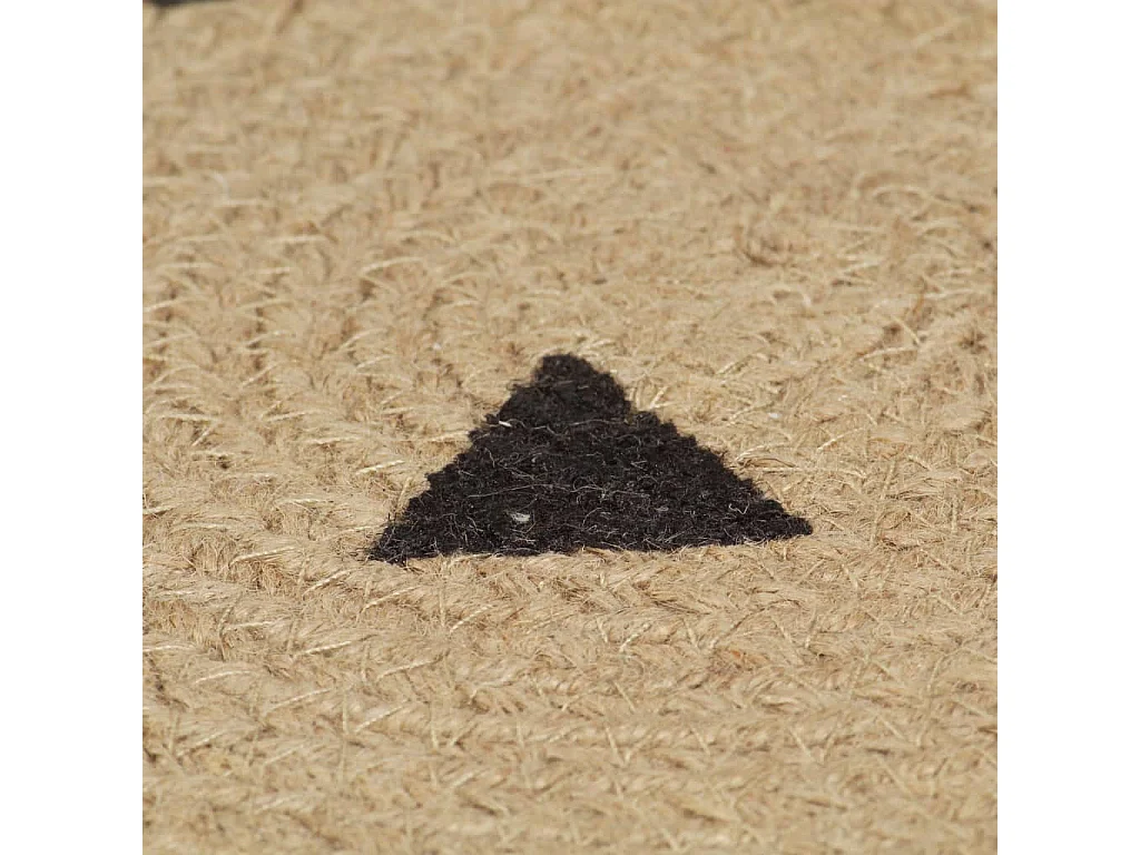 Tapis fait à la main Jute avec imprimé à triangles 150cm