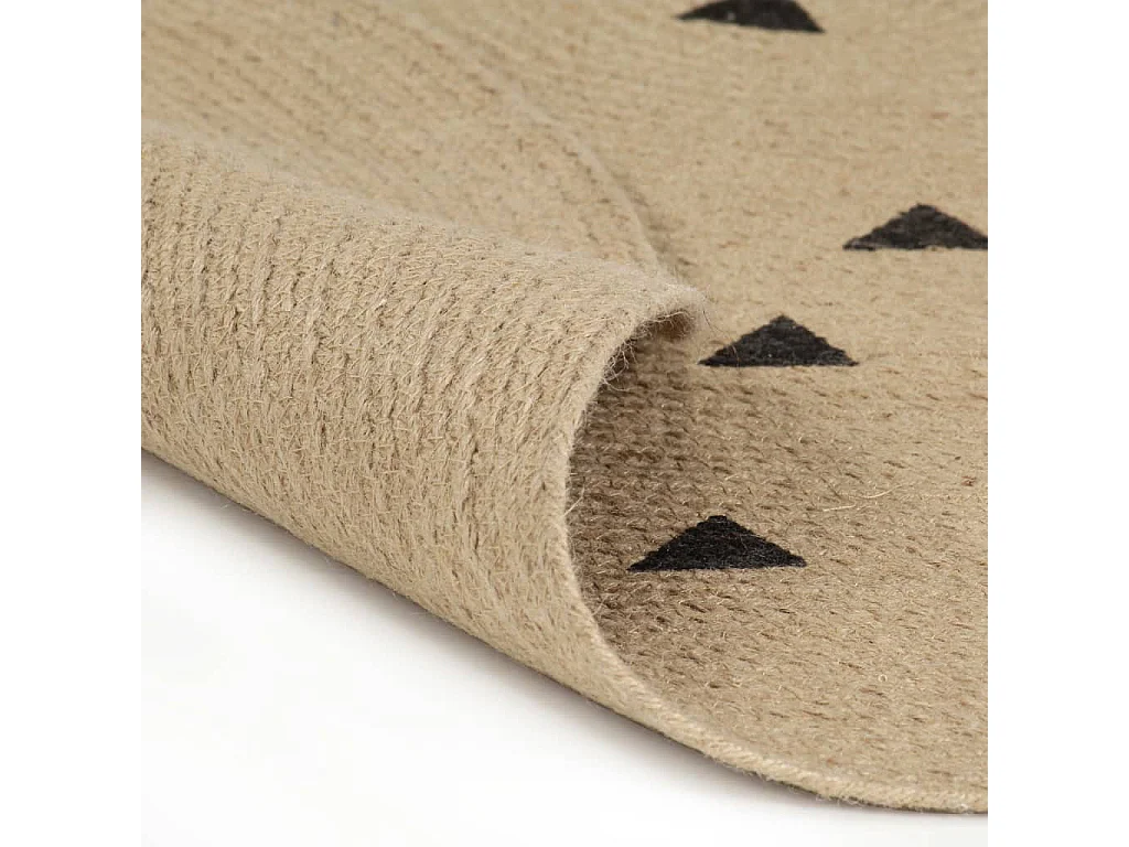 Tapis fait à la main Jute avec imprimé à triangles 150cm
