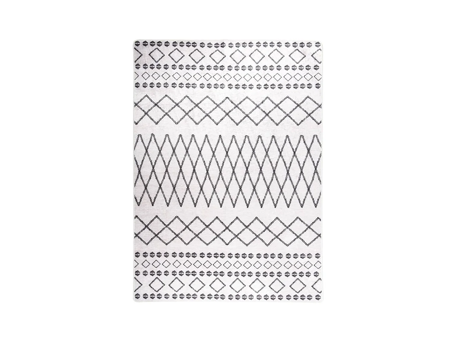 Tapis lavable antidérapant 120x180 Noir et blanc