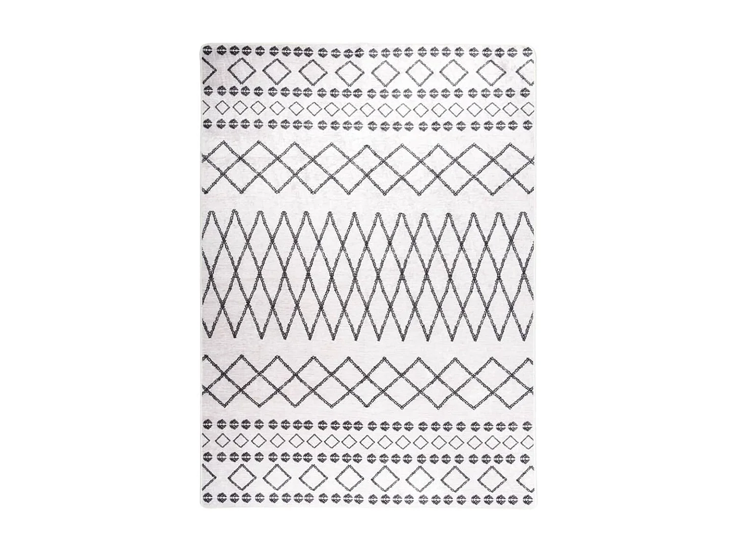 Tapis lavable antidérapant 120x180 Noir et blanc