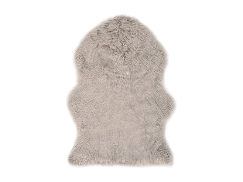 Tapis 60x90 Peau de mouton synthétique Gris clair