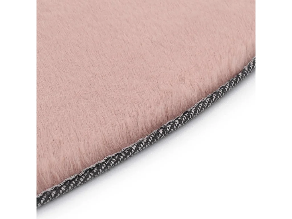 Vloerkleed 160 cm kunstkonijnenbont oudroze