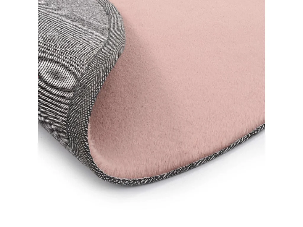 Vloerkleed 160 cm kunstkonijnenbont oudroze